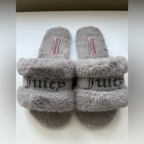 Juicy Couture JC Gravity 2 Faux Fur Slides Sz 8 - Picture 1 of 9
